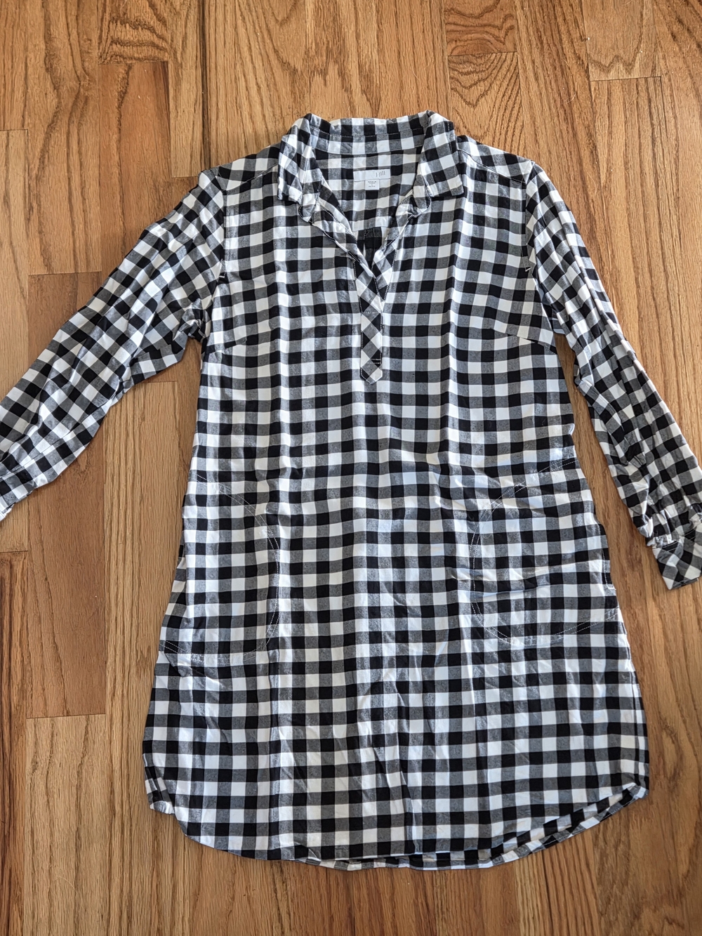 J. Jill Black and White Gingham Tunic Dress